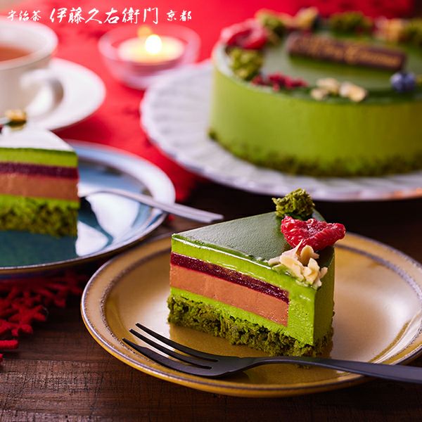 【第二弾✴︎クリスマス特別限定品①】黄金エネルギー入りお抹茶と濃厚ショコラのケーキ 完売】【冷凍】宇治抹茶ノエル ドゥーブル ショコラ【送料込み】【他